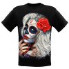 Rock Chang Maglietta Donna con graffiti smorfia Effetto 3D e Nottilucente