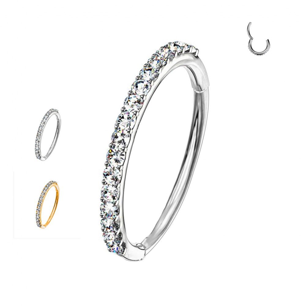 Circle Clicker ring with crystals