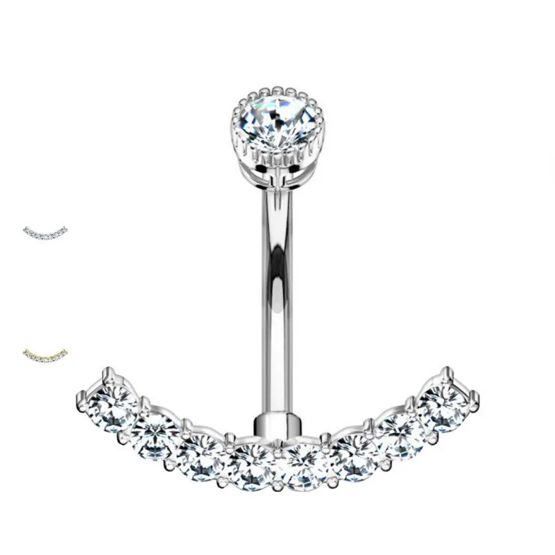 Piercing Banana Ombelico con Cristalli