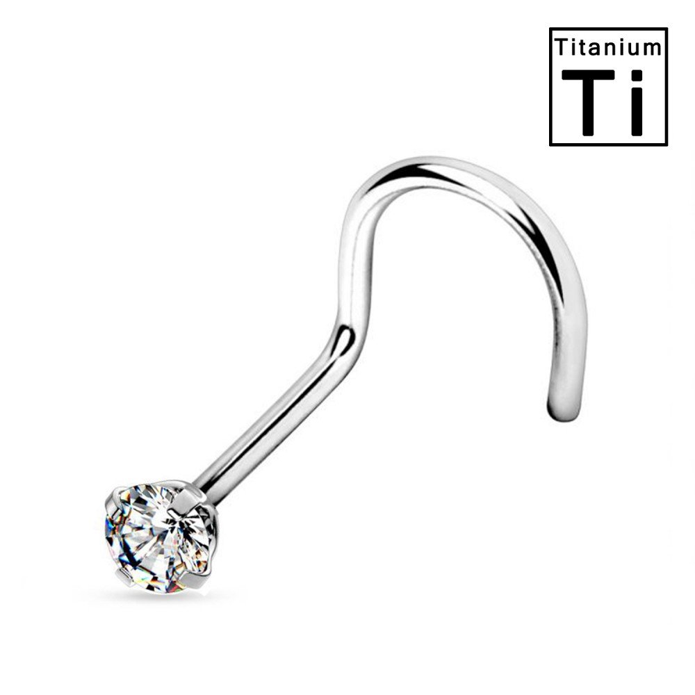 Titanium Crystal Nose Stud