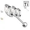 Piercing with THREE Crystals in titanium