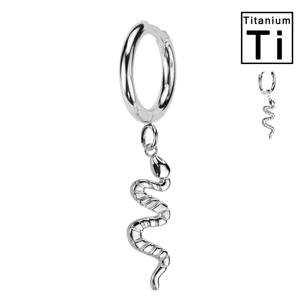 Cerchio Clicker in Titanio con Serpente Pendente